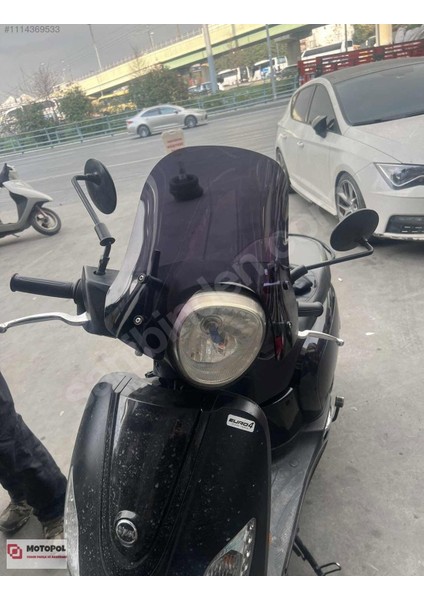Sym Fiddle Ön Cam Uzun Tip 42CM,APARATLI Füme Renk Ön Siperlik Camı Fiddle 1,2,3 Uyumlu _supermoto