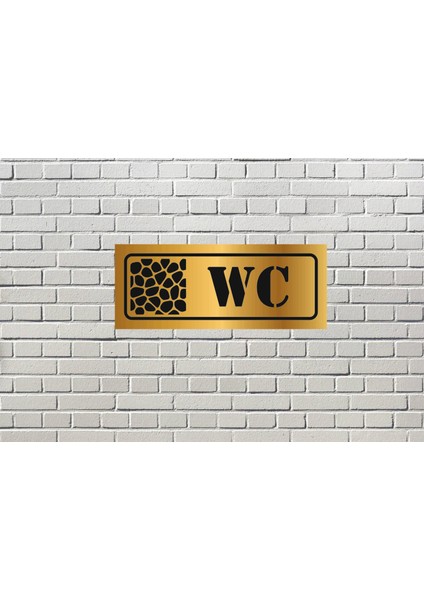 Dekoratif Wc Yazılı Gold Aynalı Pleksi Yönlendirme Levhası fiyatları