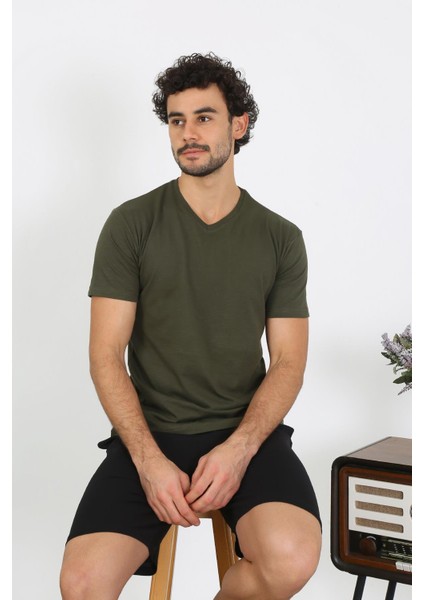 Erkek Penye Haki 3'lü Pijama Takımı 6848