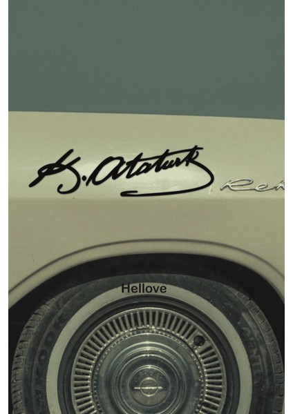 K . Atatürk Imza Stickeri 20 cm x 6 cm Araç Kaput Cam Oto Sticker modelleri