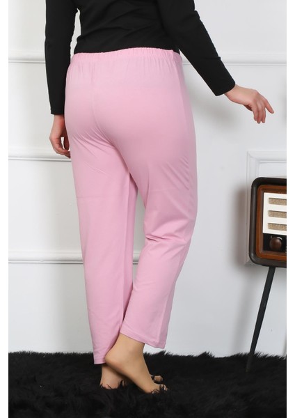 Kadın Büyük Beden Pembe Tek Alt Pijama 27505