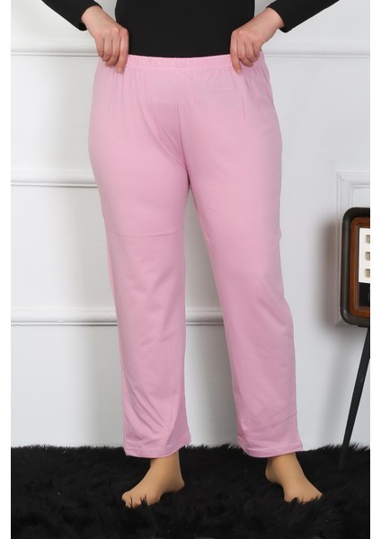 Kadın Büyük Beden Pembe Tek Alt Pijama 27505