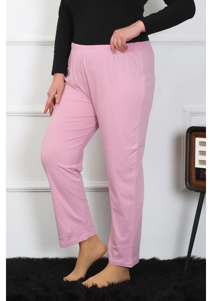 Kadın Büyük Beden Pembe Tek Alt Pijama 27505