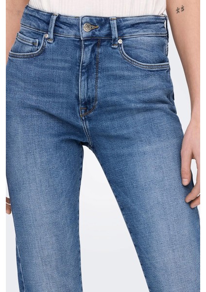 Onlemily Streç Pamuklu Regular Fit Yüksek Bel Dar Paça Jeans Bayan Kot Pantolon 15283925 fiyatları