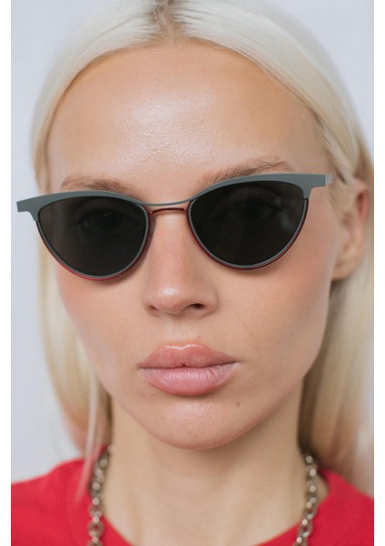 Dellina Anthracite Red Black Güneş Gözlük