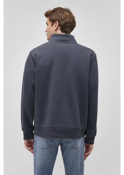 M0S10278-87822 Erkek Yarım Fermuarlı Sweatshirt