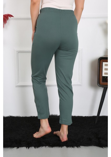 Pamuklu Haki Tek Alt Pijama 27523
