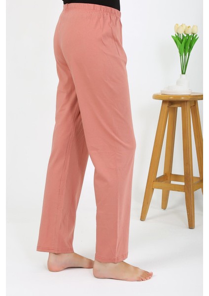Kadın Penye Düz Tek Alt Somon Pijama 27538