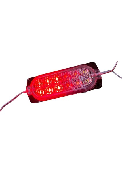 12V 12 Ledli Çift Renkli Çakar Animasyonlu Modül - Kırmızı-Beyaz