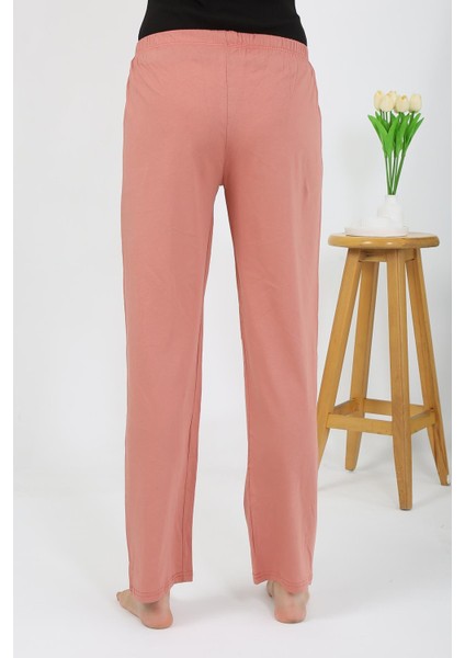 Kadın Penye Düz Tek Alt Somon Pijama 27538