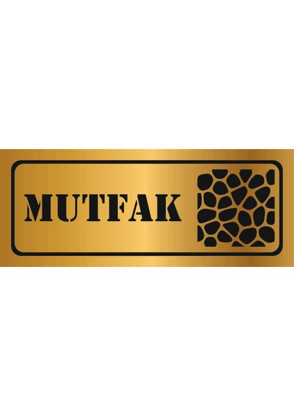 Dekoratif Mutfak Yazılı Gold Aynalı Pleksi Yönlendirme Levhası