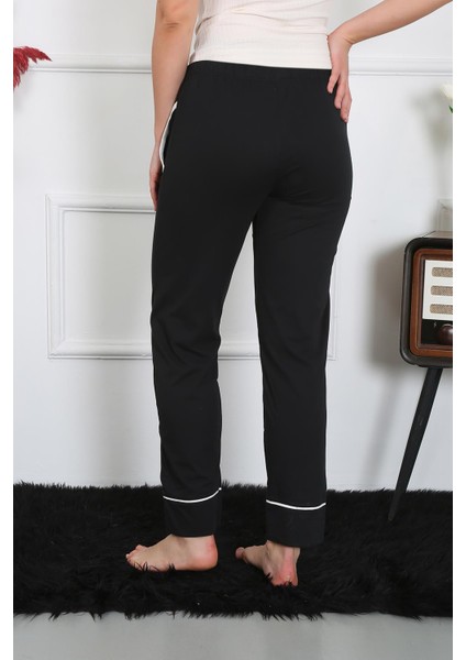 Kadın Pamuk Penye Cepli Tek Alt Pijama Siyah 27512