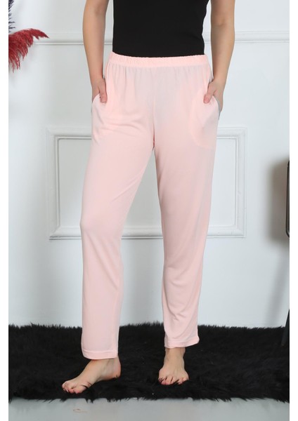 Kadın Pamuk Penye Cepli Tek Alt Pijama Pembe 27512