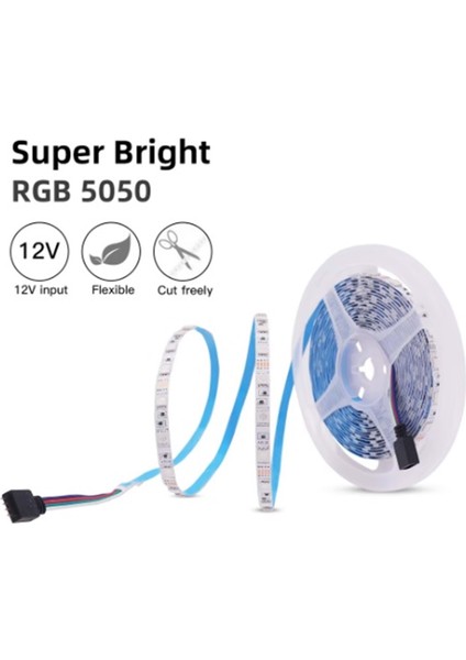 Rgb 5050 60 Led/mt Şerit LED Iç Mekan 5mt - Rgb