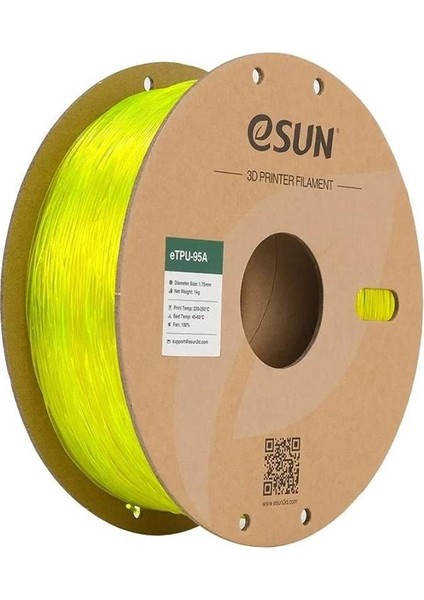 Urhanshop Esun ETPU-95A Filament Transparan Sarı 1,75MM 1kg