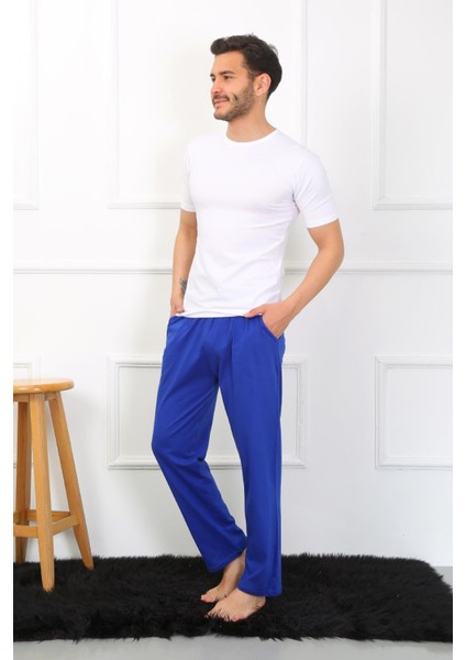 Erkek Pamuk Saks Tek Alt Pijama 27495