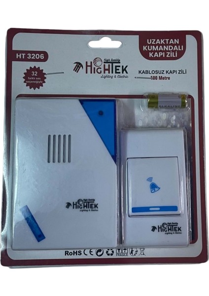 HT-3206 Kapı Zili 32 Farklı Melodili Uzaktan Kumandalı