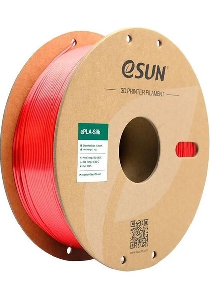 Urhanshop Esun Esilk-Pla Filament Kırmızı 1.75MM 1 kg