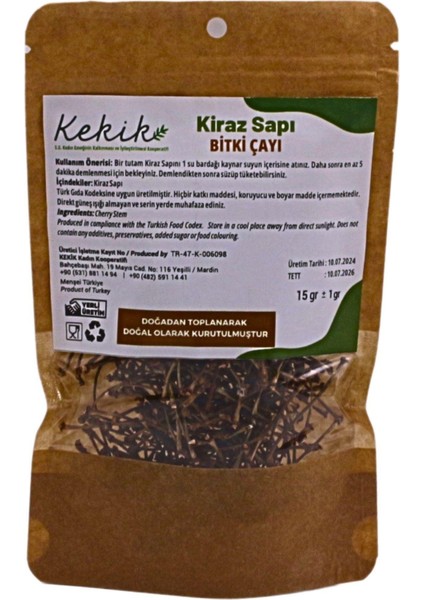 Kekik Kooperatifi Kiraz Sapı Çayı 15 gr