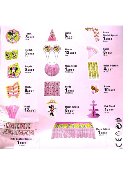 Minnie Mouse 100 Parça Parti Seti