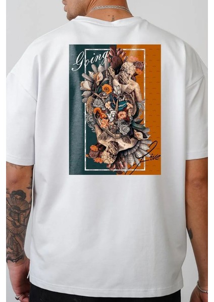 Unisex Bisiklet Yaka 2 Iplik Basic Oversize Penye Tişört 1009 modelleri