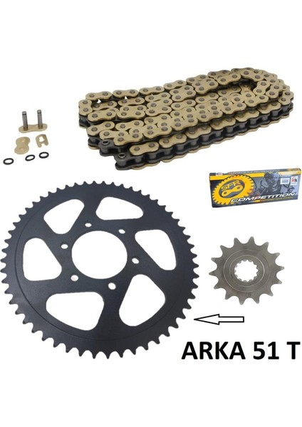 Cf Moto Nk 400 Oringli Zincir Dişli Seti Performans Arka Dişli 51 T Sfr Gold Zincir_
