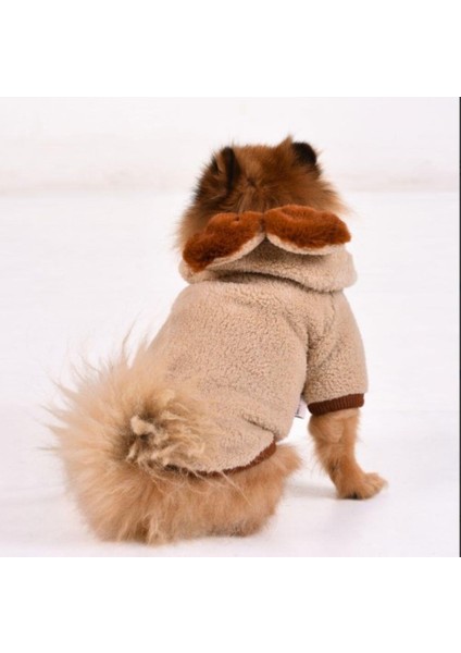 Beige Premium Peluş Küçük Irk Köpek Sweatshirtü (2 kg - 8 kg Arası Köpeklere Uygundur) modelleri