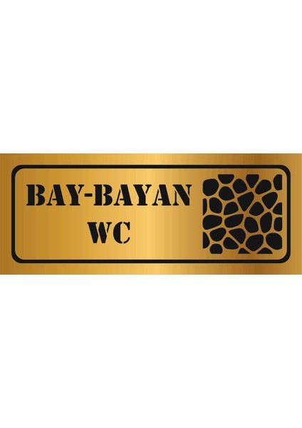 Dekoratif Bay-Bayn Wc Yazılı Gold Aynalı Pleksi Yönlendirme Levhası