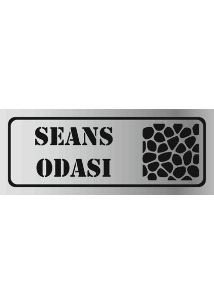 Dekoratif Seans Odası Yazılı Gold Aynalı Pleksi Yönlendirme Levhası