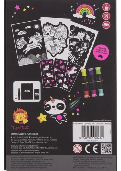 Neon Boyama Seti - Unicorns and Friends modelleri