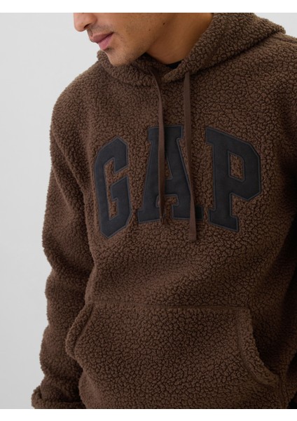 Erkek Kahverengi Gap Logo Sherpa Sweatshirt modelleri