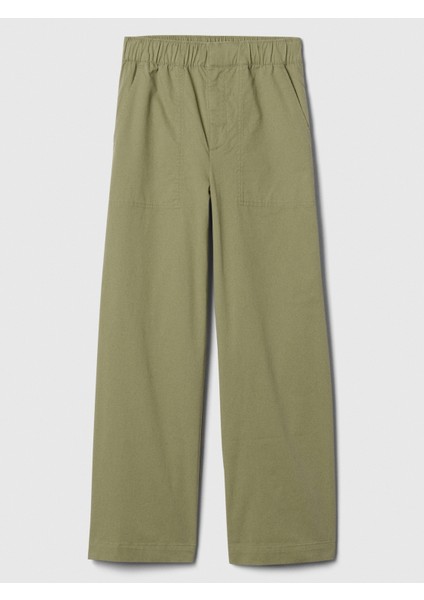 Kadın Yeşil Mid Rise Easy Wide-Leg Khaki Pantolon fiyatları
