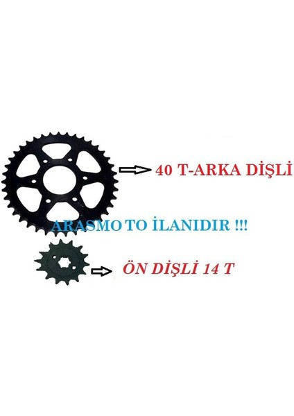 Bajaj Pulsar Ns 200-RS 200 Ön Arka Dişli Takımı (Arka 40 T-Ön 14 T )