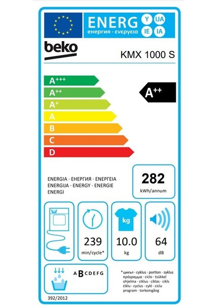 Kmx 1000 S 10 kg Gümüş Rengi Kurutma (Kırışık Önleme Özelliği)