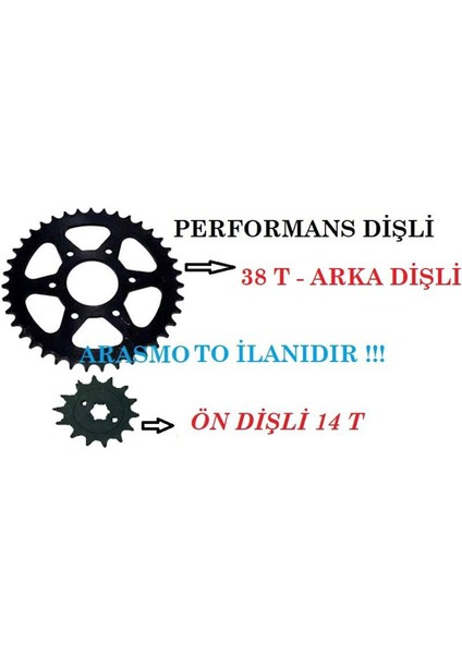 Bajaj Pulsar Ns 200-RS 200 Ön Arka Performans Dişli Takımı (38 T-14 T )_