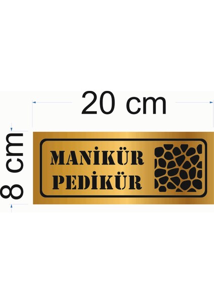Dekoratif Manikür Pedikür Yazılı Gold Aynalı Pleksi Yönlendirme Levhası modelleri