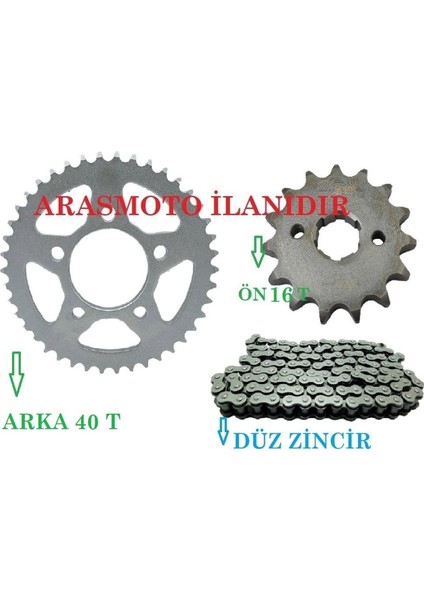 Drift L 125 Performans Hız Zincir Dişli Seti (Oringsiz Düz Zincir) Arka 40DIŞLI-ÖN16 Dişli_