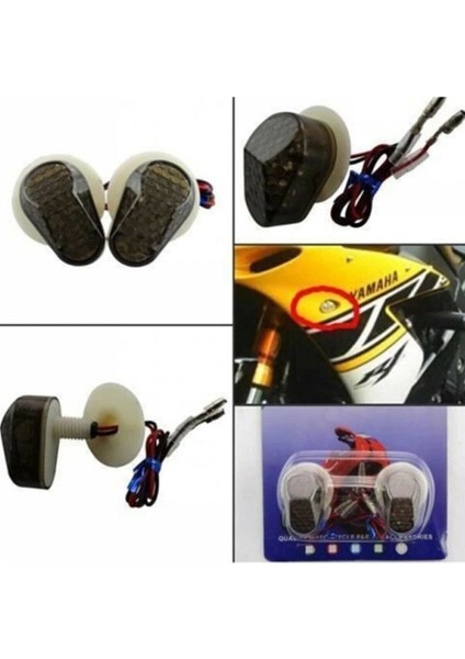 Yamaha R6- R1 - R25 Gömme Sinyal Füme Cam ( Sarı Yanar )