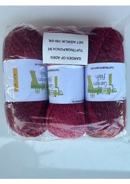 Tufting Ipi 150 gr Kırmızı Ebruli