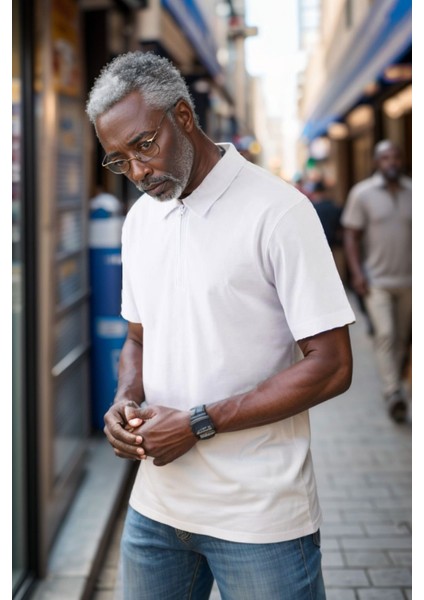 Erkek Polo Yaka Fermuarlı Regular Kesim Penye Tişört 1008 fiyatları