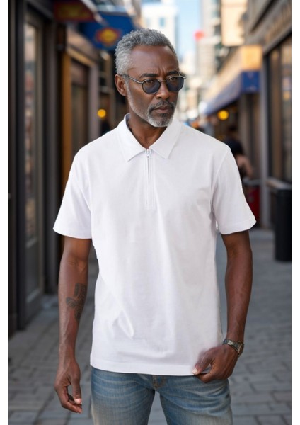 Erkek Polo Yaka Fermuarlı Regular Kesim Penye Tişört 1008 indirimleri