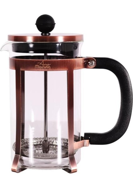 Paslanmaz Çelik French Press 600 ml, Metalik Renk, Kahve ve Bitki Çayı Demleme