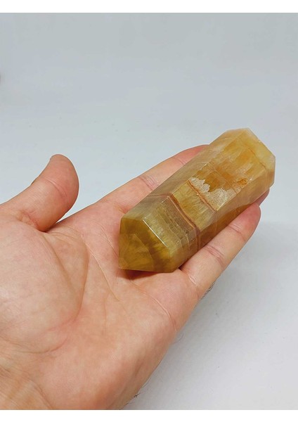 Kalsit Taşı Kristalize Koleksiyonluk Piramit Uçlu (52994)