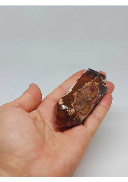 Kalsedon & Akik Druze Taşı Koleksiyonluk Piramit Uçlu (52976)