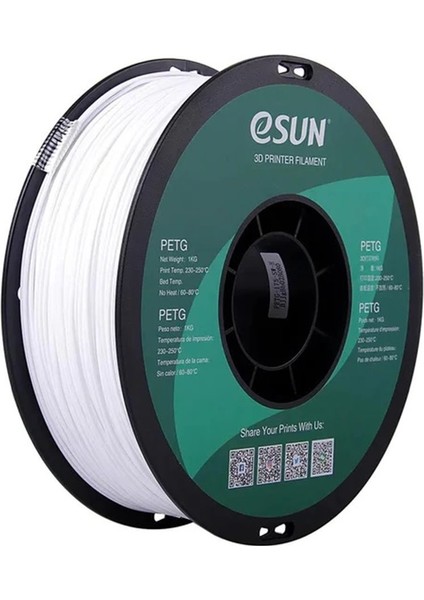 Urhanshop Esun Petg Filament Katı Beyaz 1,75MM 1kg