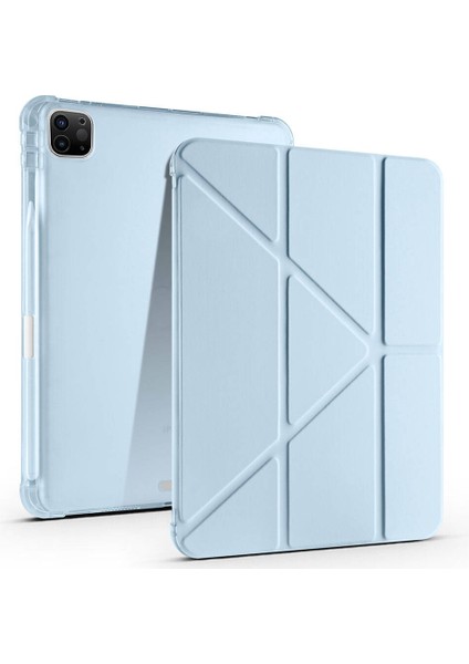 Apple iPad Pro 11 Inç 2.nesil 2020 Uyumlu Kılıf Üçgen Katlanabilir Kalem Şarj Bölmeli Kılıf