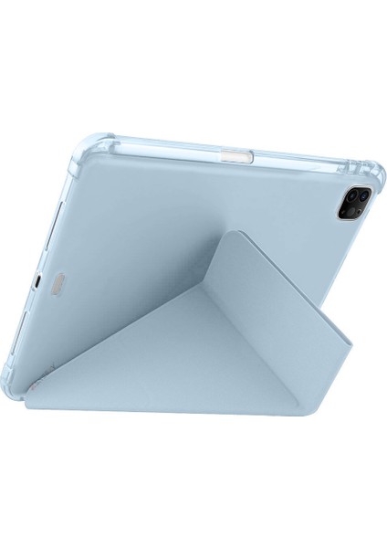 Apple iPad Pro 11 Inç 2.nesil 2020 Uyumlu Kılıf Üçgen Katlanabilir Kalem Şarj Bölmeli Kılıf
