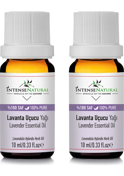 Intense Natural Lavanta Uçucu Yağı 10 ml x 2 %100 Saf ve Doğal Lavender Essential Oil