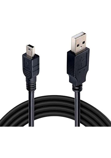 Mini USB To USB Data Şarj Kablosu 1,5mt Siyah