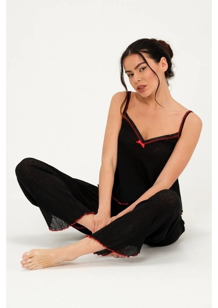 Ip Askılı Kadın Pijama Takımı - Çeyizlik Pijama- Sevgililer Günü Özel Serisi fırsatları